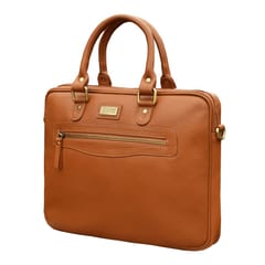 ABYS Genuine Leather 14 Inch Laptop Briefcase For Men & Women