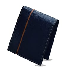 ABYS Genuine Leather Blue & Tan Wallet for Men