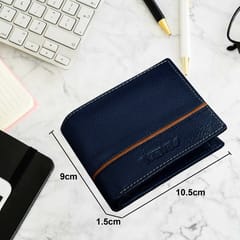 ABYS Genuine Leather Blue & Tan Wallet for Men