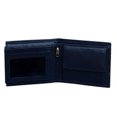 ABYS Genuine Leather Blue & Tan Wallet for Men