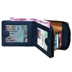 SOUMI Premium Quality Genuine Leather Wallet for Women(Navy Blue)