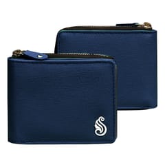 SOUMI Premium Quality Genuine Leather Wallet for Women(Navy Blue)