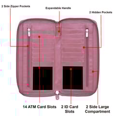 ABYS Genuine Leather Pink Document Holder