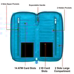ABYS Genuine Leather Sky Blue Document Holder