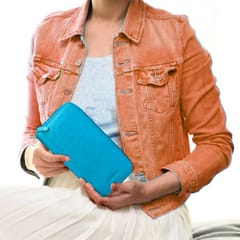 ABYS Genuine Leather Sky Blue Document Holder