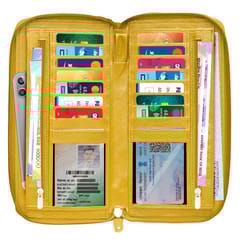ABYS Genuine Leather Yellow Document Holder
