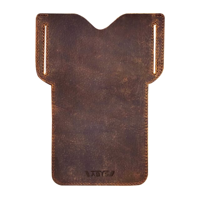ABYS Genuine Leather Brown Mobile Holder