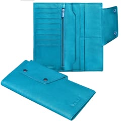 ABYS Genuine Leather RFID Protected Sky Blue Card Holder