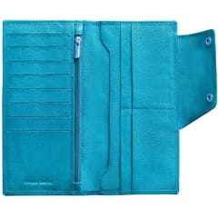 ABYS Genuine Leather RFID Protected Sky Blue Card Holder