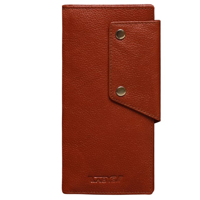 ABYS Genuine Leather RFID Protected Light Brown Card Holder