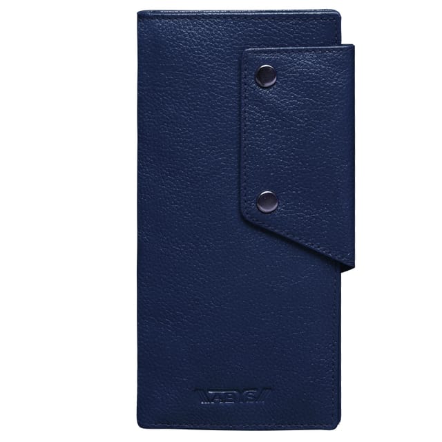 ABYS Genuine Leather RFID Protected Navy Blue Card Holder
