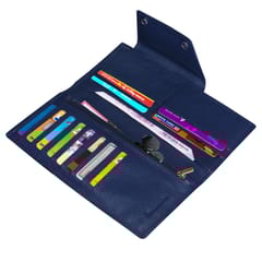 ABYS Genuine Leather RFID Protected Navy Blue Card Holder