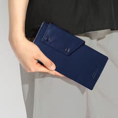 ABYS Genuine Leather RFID Protected Navy Blue Card Holder