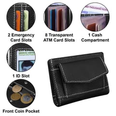 MATSS Artificial Leather Black Card Holder