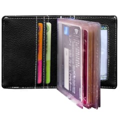 MATSS Artificial Leather Black Card Holder