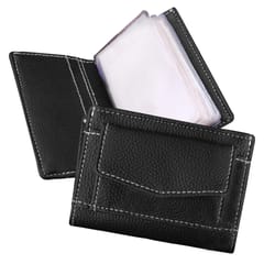 MATSS Artificial Leather Black Card Holder