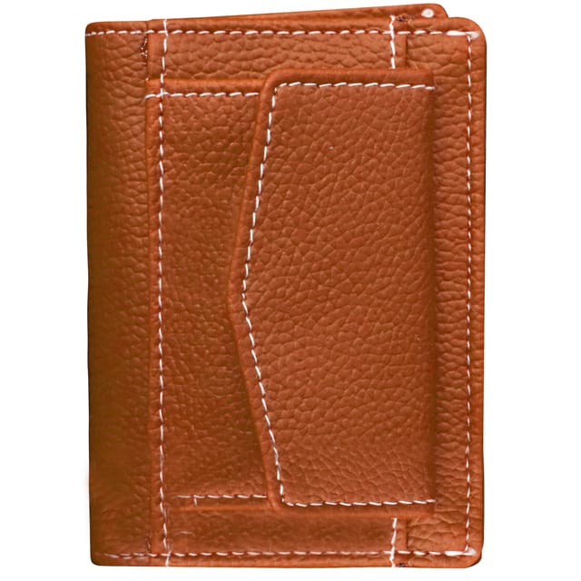 MATSS Artificial Leather Tan Card Holder