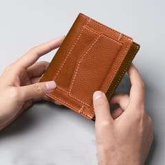 MATSS Artificial Leather Tan Card Holder