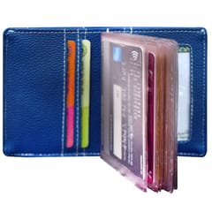 MATSS Artificial Leather Blue Card Holder