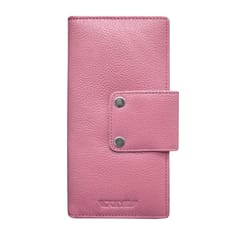 ABYS Genuine Leather Pink Card Holder for Men and Women