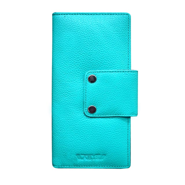 ABYS Genuine Leather Teal Card Holder for Men and Women