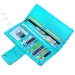 ABYS Genuine Leather Teal Card Holder for Men and Women
