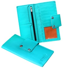 ABYS Genuine Leather Teal Card Holder for Men and Women