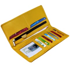 ABYS Genuine Leather Yellow Card Holder for Men and Women