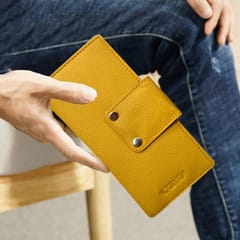 ABYS Genuine Leather Yellow Card Holder for Men and Women