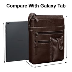 ABYS Genuine Leather Coffee Sling Bag for Men and Women