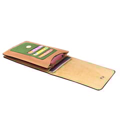 ABYS Genuine Leather Tan and Blue Mobile Holder for Men and Women