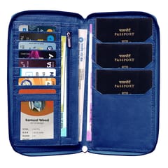 ABYS Genuine Leather Blue Document Holder for Men and Women