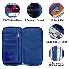 ABYS Genuine Leather Blue Document Holder for Men and Women