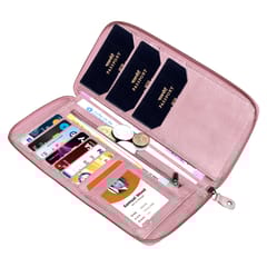 ABYS Genuine Leather Pink Document Holder for Men and Women