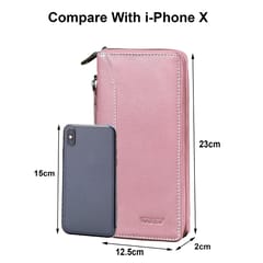 ABYS Genuine Leather Pink Document Holder for Men and Women