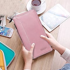 ABYS Genuine Leather Pink Document Holder for Men and Women