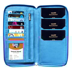ABYS Genuine Leather Sky Blue Document Holder for Men and Women