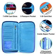 ABYS Genuine Leather Sky Blue Document Holder for Men and Women