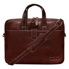 ABYS Genuine Leather Dark Bombay Laptop Bag for Men and Women