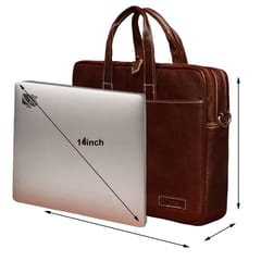 ABYS Genuine Leather Dark Bombay Laptop Bag for Men and Women