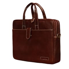 ABYS Genuine Leather Dark Bombay Laptop Bag for Men and Women