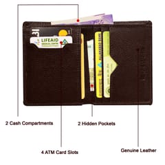 ABYS Genuine Leather Coffee Colour Card Holder for Men and Women
