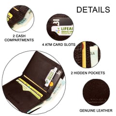 ABYS Genuine Leather Coffee Colour Card Holder for Men and Women