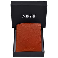 ABYS Genuine Leather Light Brown Card Holder for Men and Women
