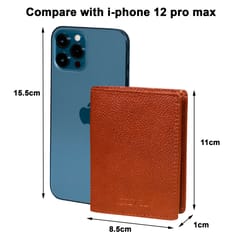 ABYS Genuine Leather Light Brown Card Holder for Men and Women