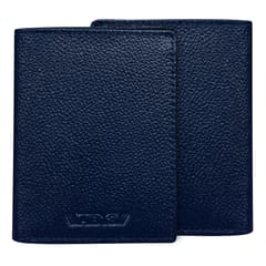ABYS Genuine Leather Blue Card Holder for Men and Women
