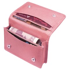 ABYS Genuine Leather Pink Wallet for Men and Women