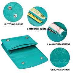 ABYS Genuine Leather Teal Wallet for Men and Women