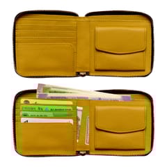 SOUMI Genuine Leather Yellow Wallet for Women
