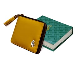 SOUMI Genuine Leather Yellow Wallet for Women